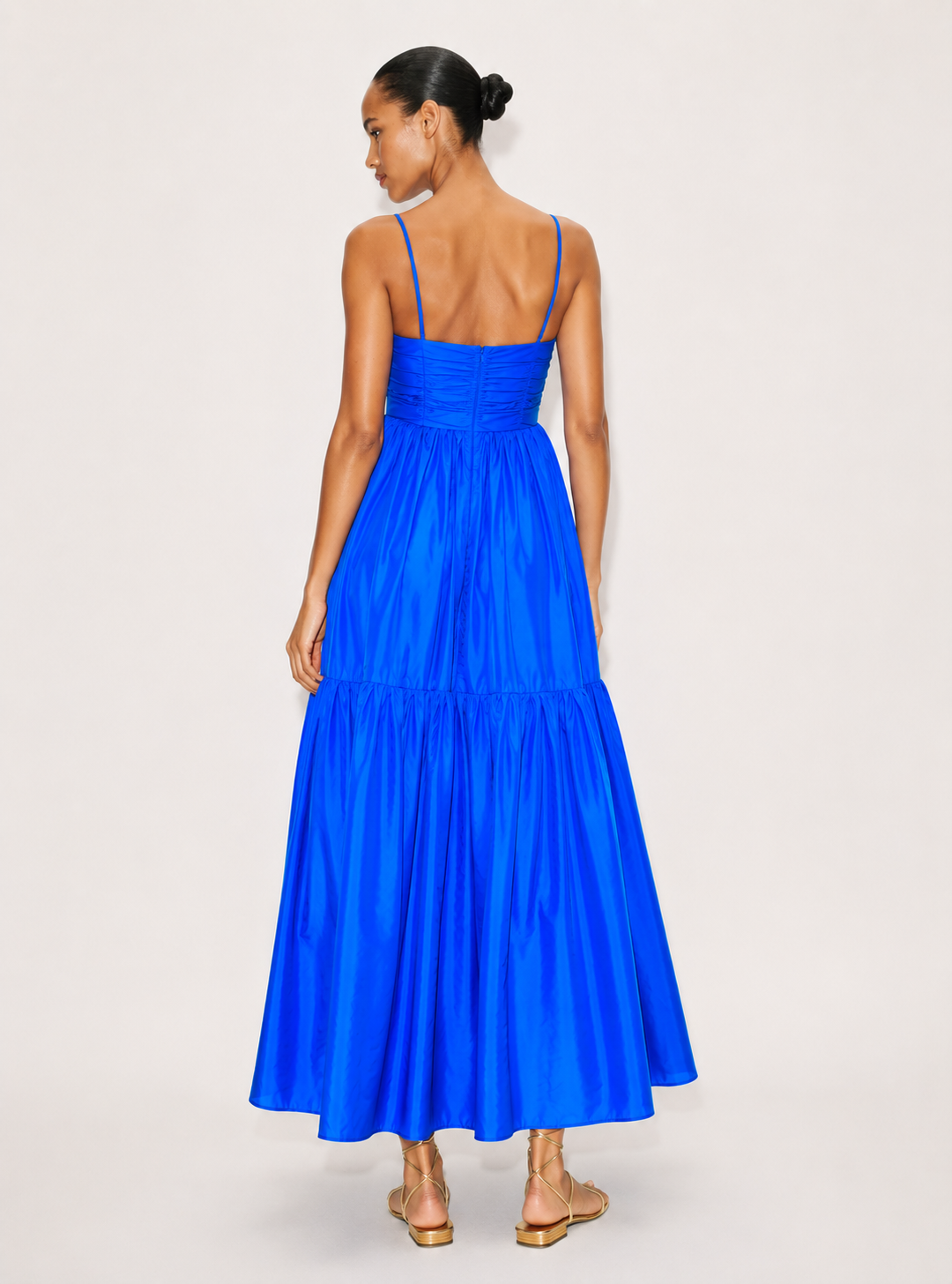 BLUE RUFFLED MAXI DRESS