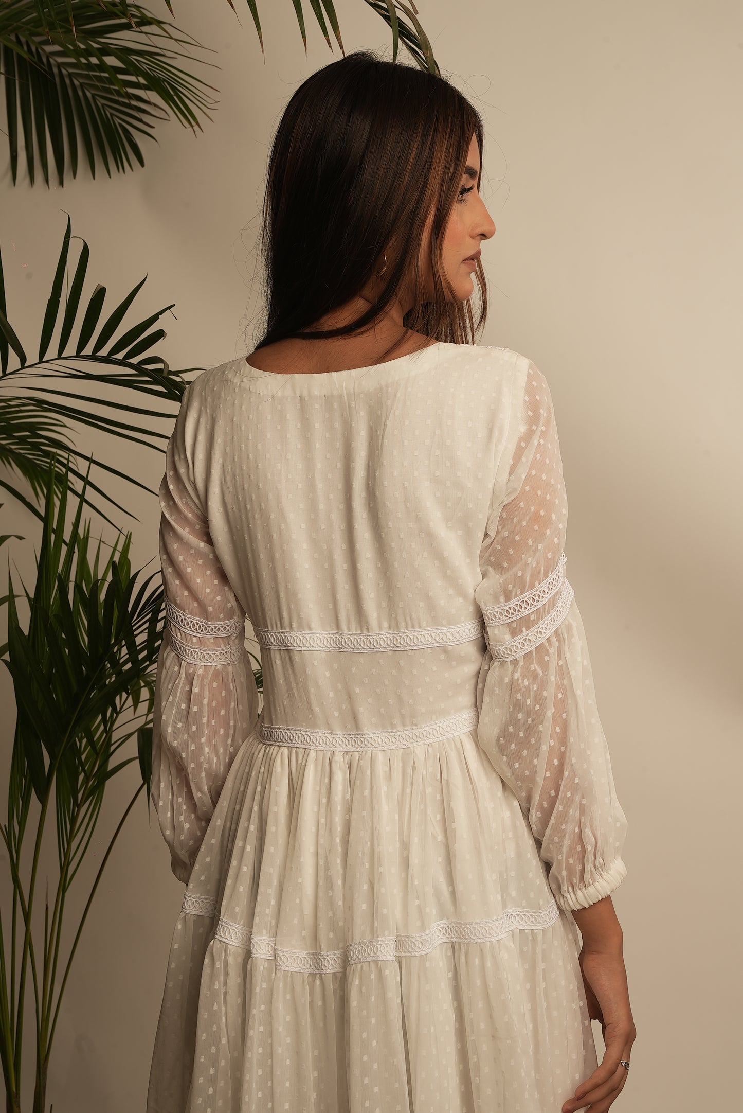WHITE FLOWY MAXI DRESS