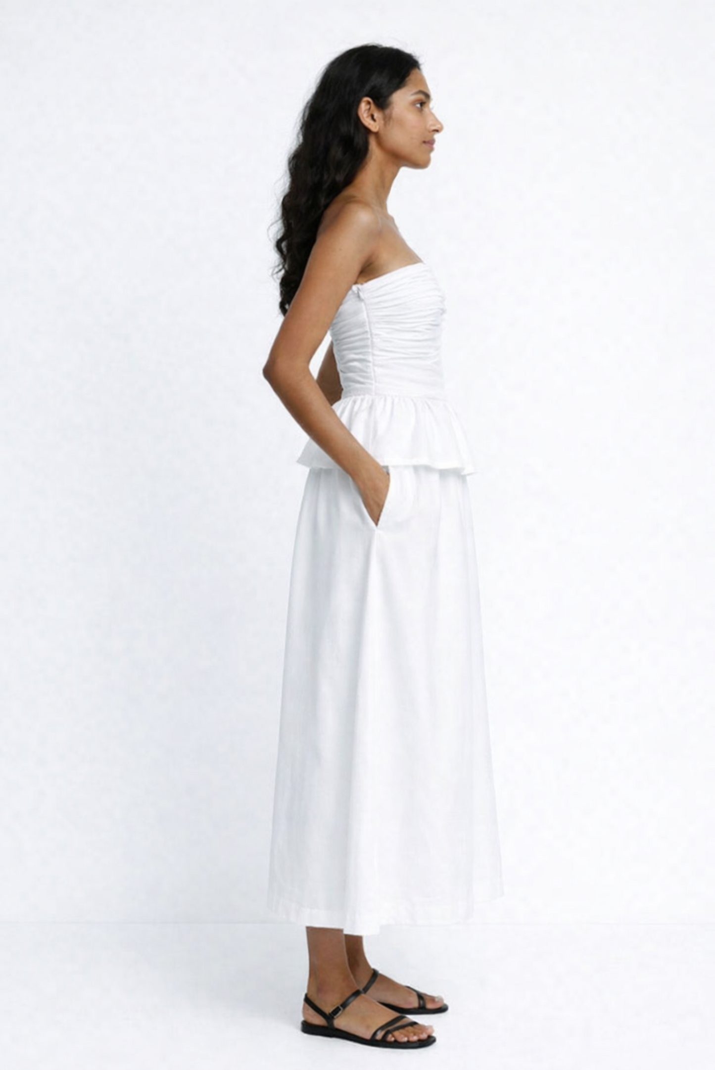 WHITE TOP AND SKIRT SET