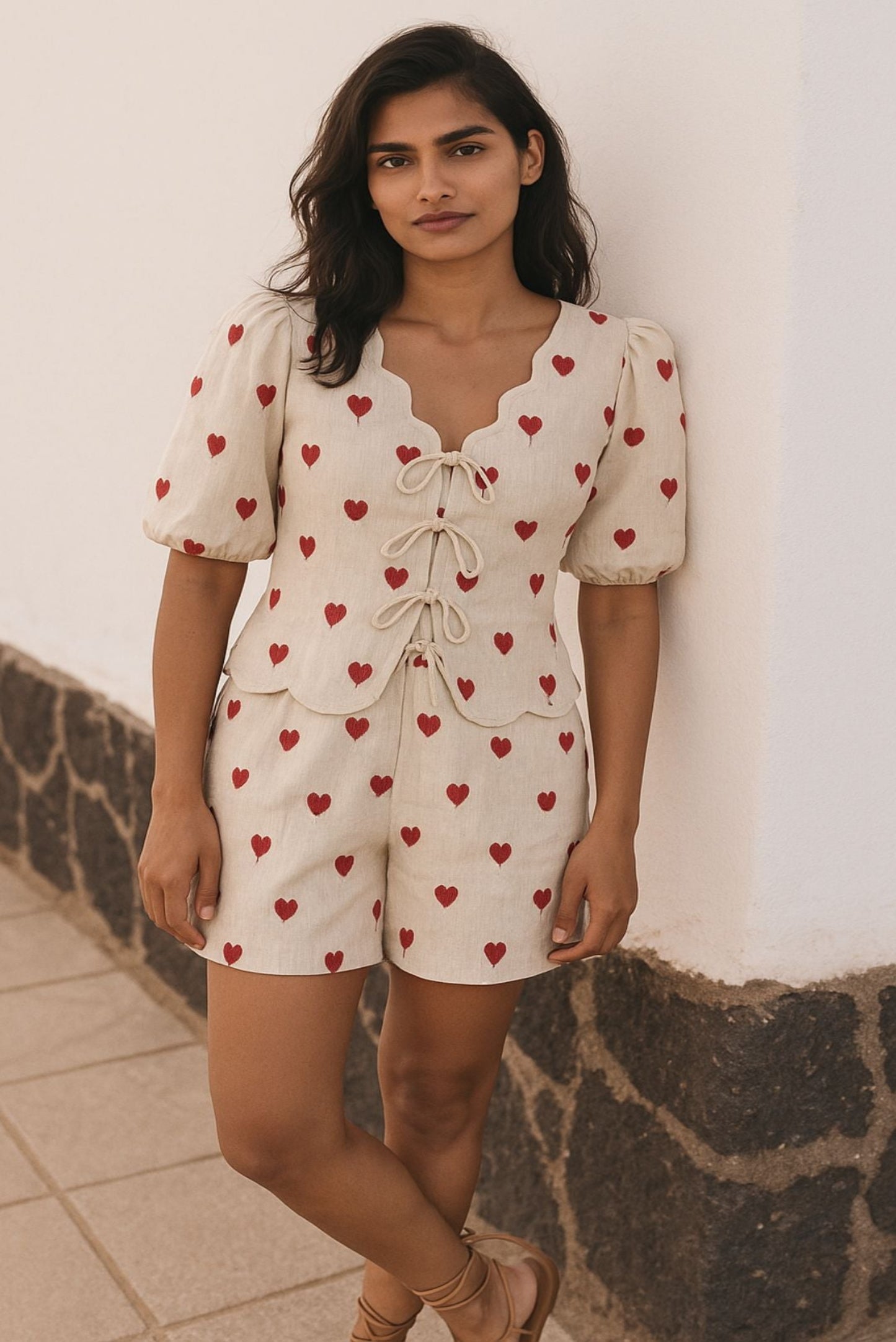 EMBROIDERED HEART CO-ORD SET