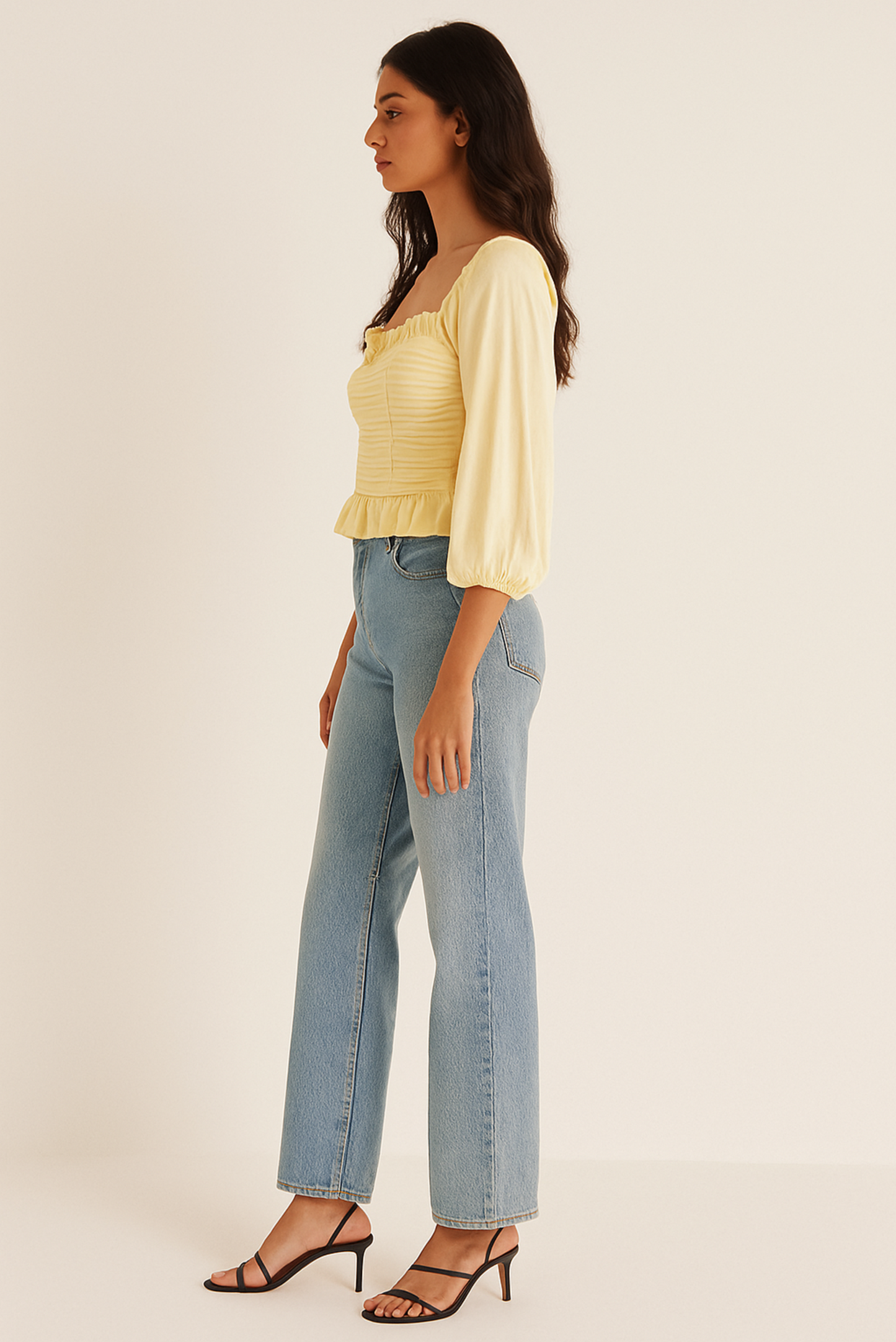 SILK TOP WITH RUFFLE DETAILING