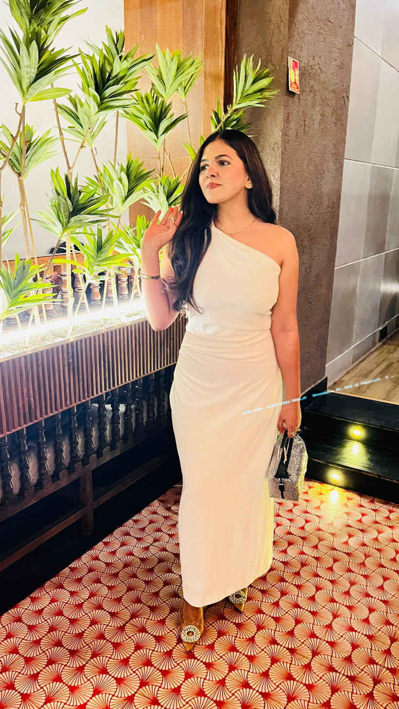 ASYMMETRIC MIDI DRESS