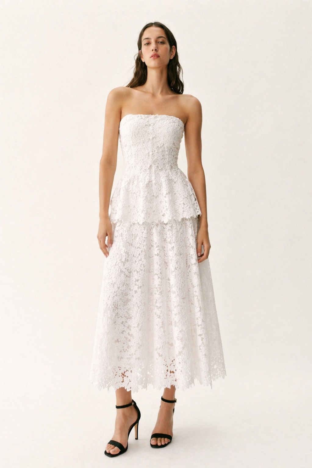 WHITE LACE TOP AND SKIRT SET