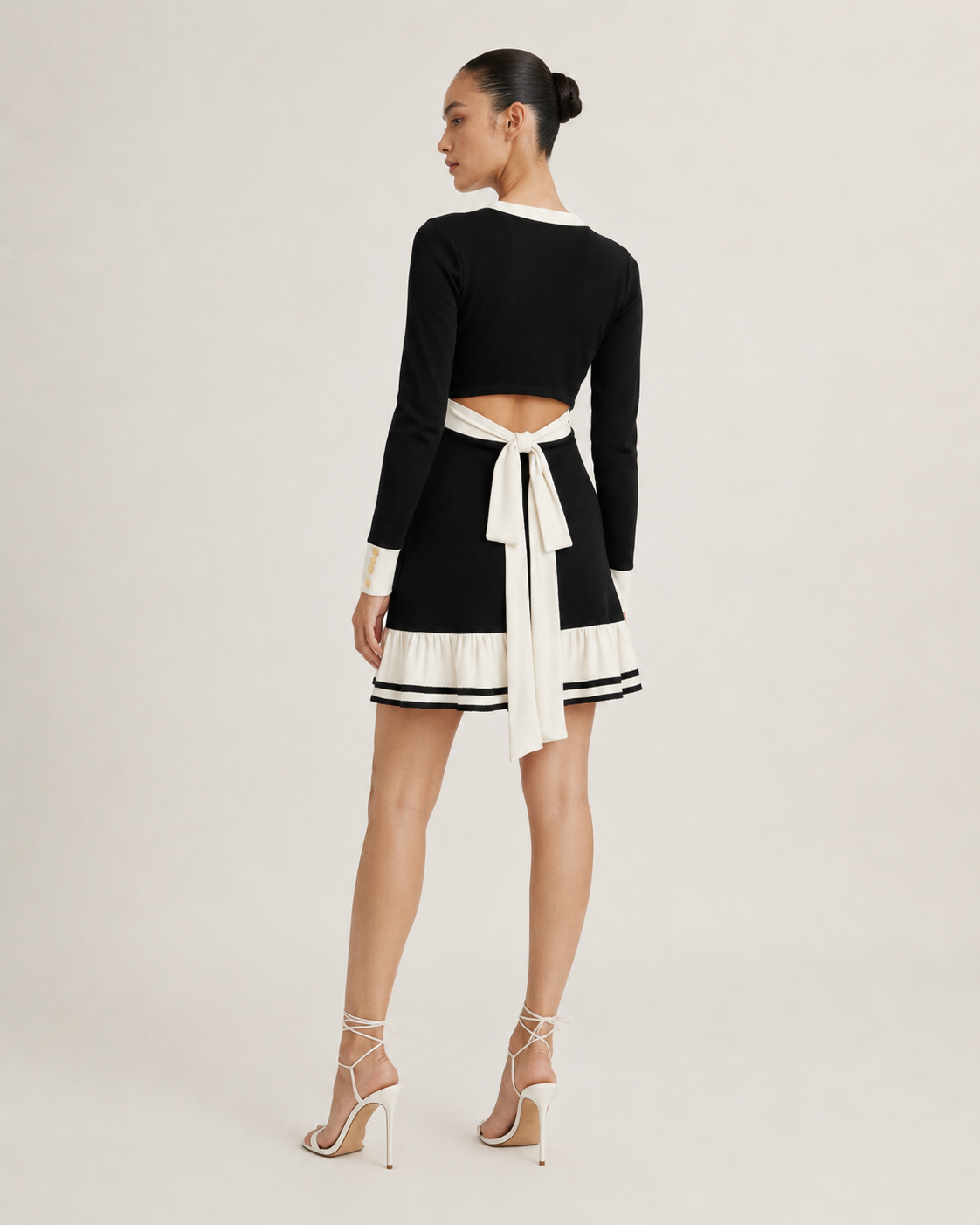 Contrast Frill Mini dress