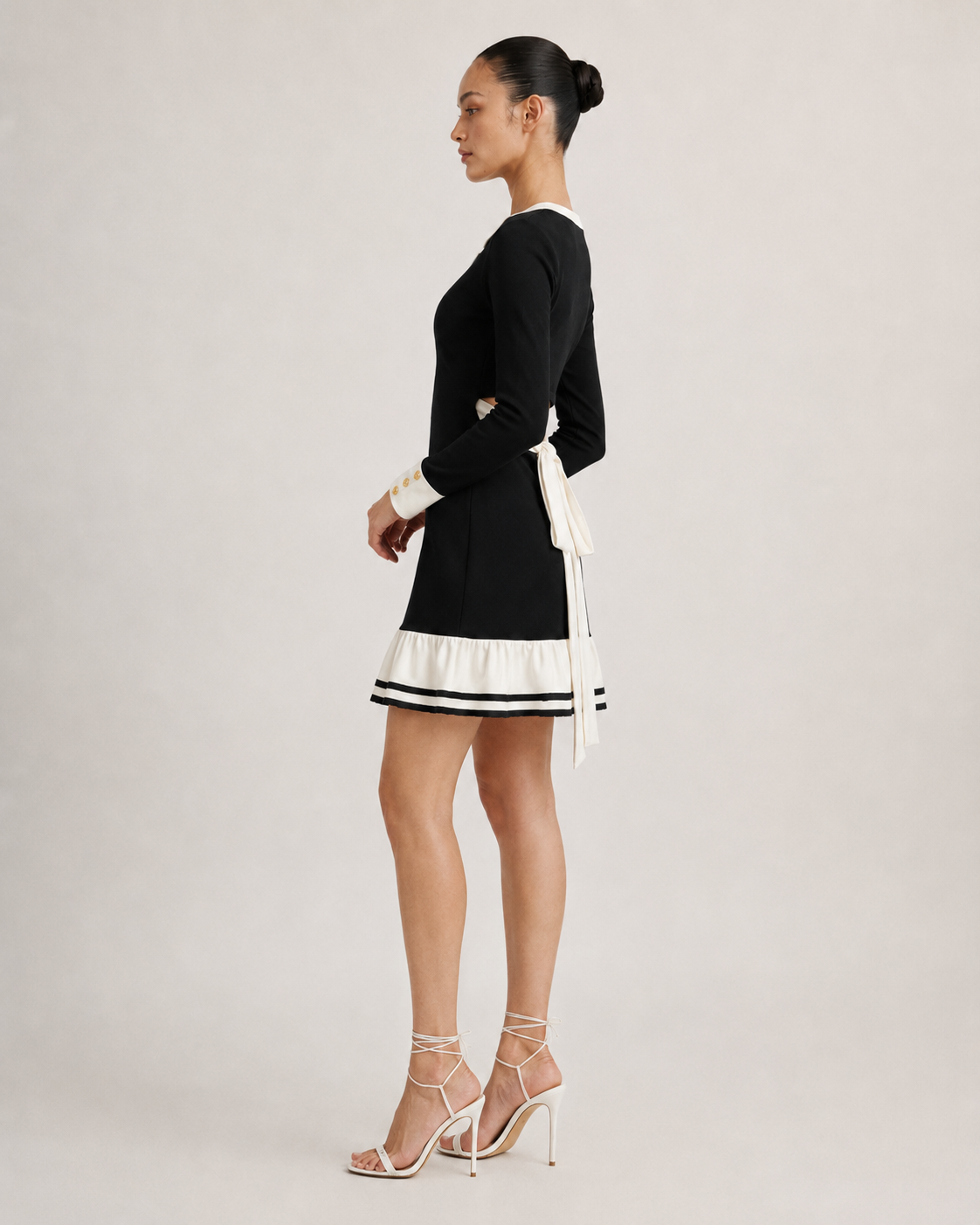 Contrast Frill Mini dress