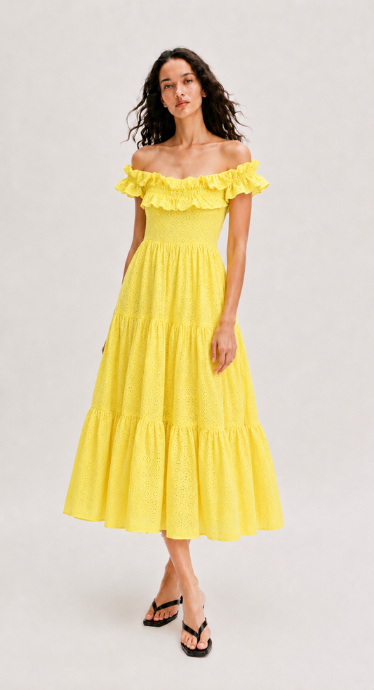 YELLOW SCHIFFILI MAXI DRESS
