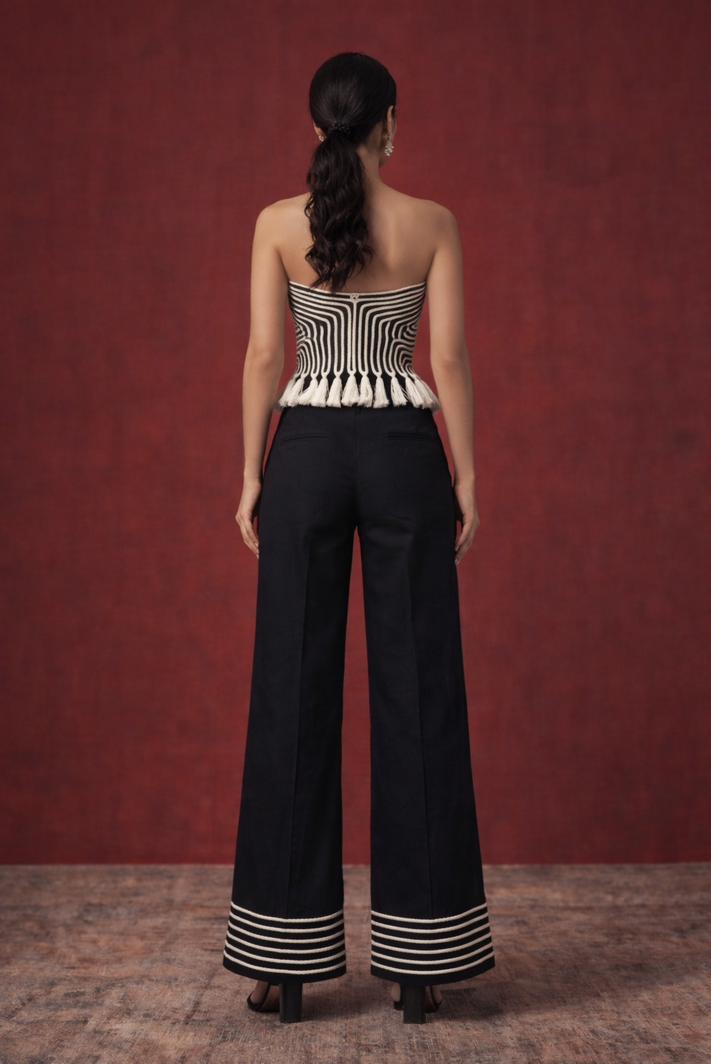 Black & White Strapless Co-Ord Set