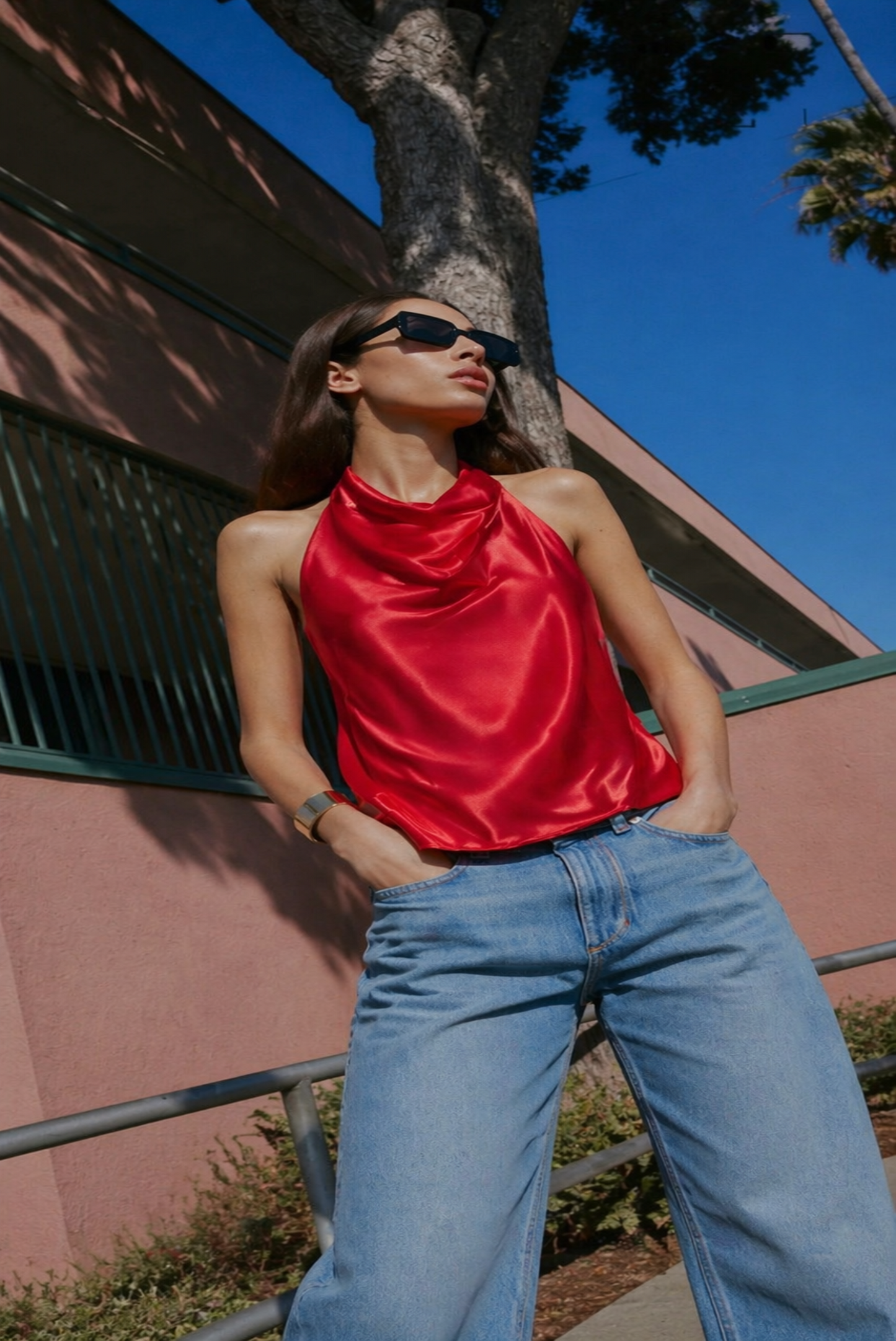 RED SILK TOP