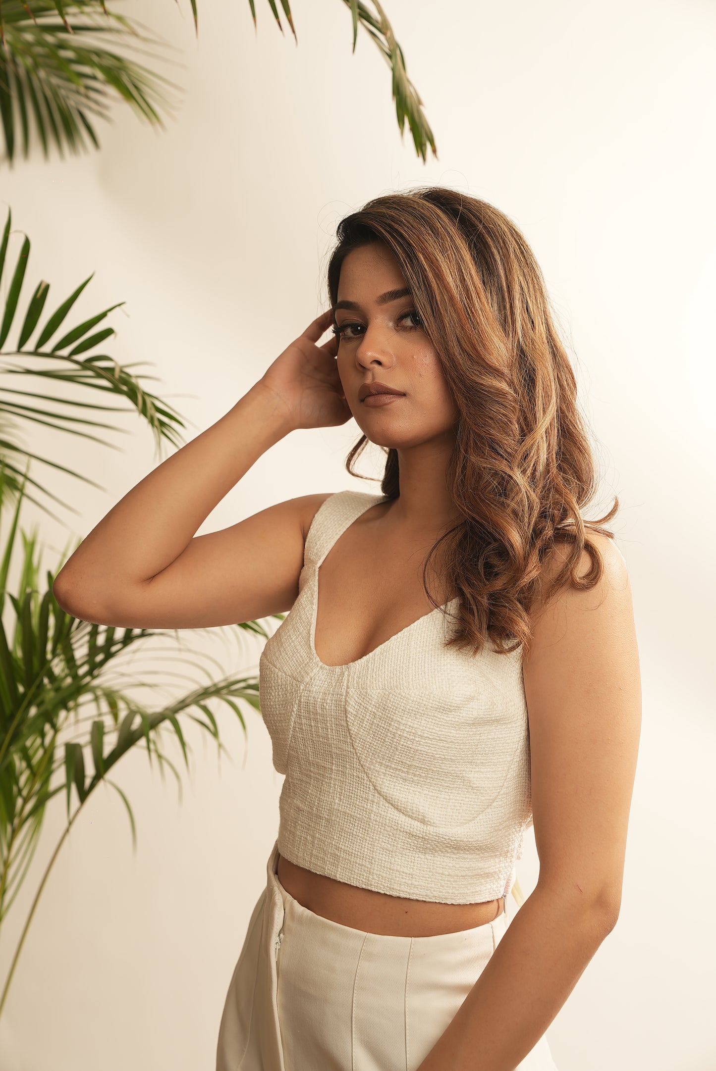 BUSTIER CROP TOP WITH STRAPS