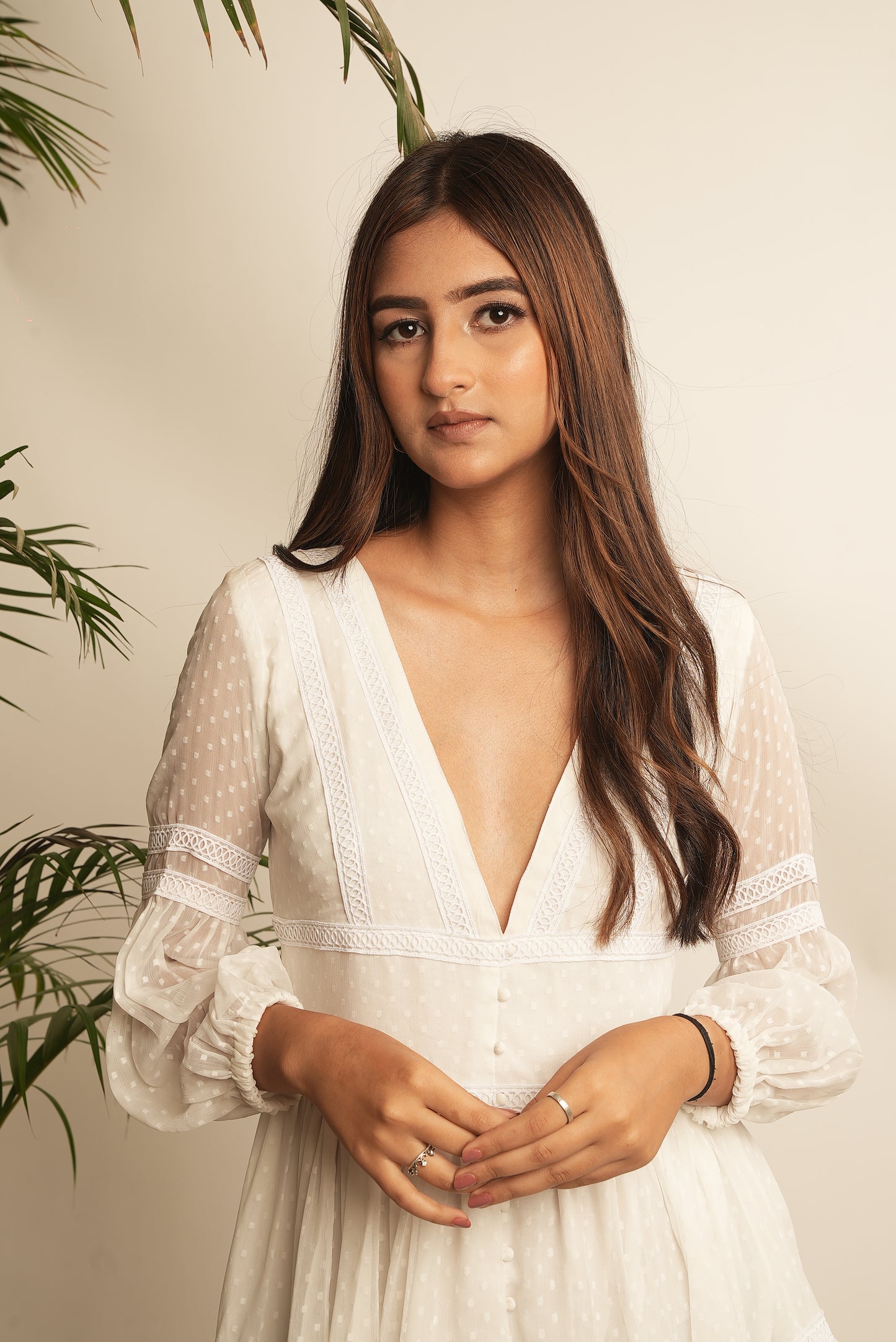 WHITE FLOWY MAXI DRESS