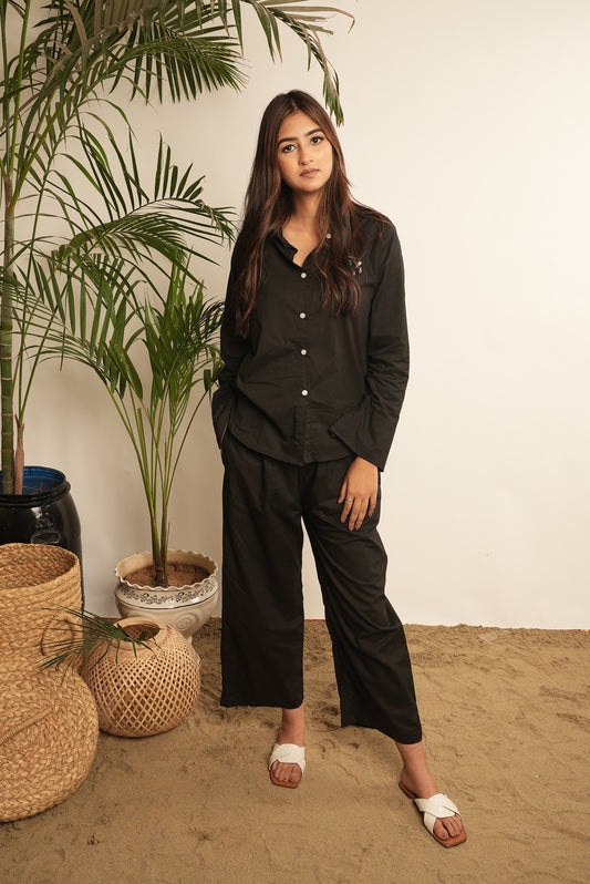 Black Shirt and pants co-ord set