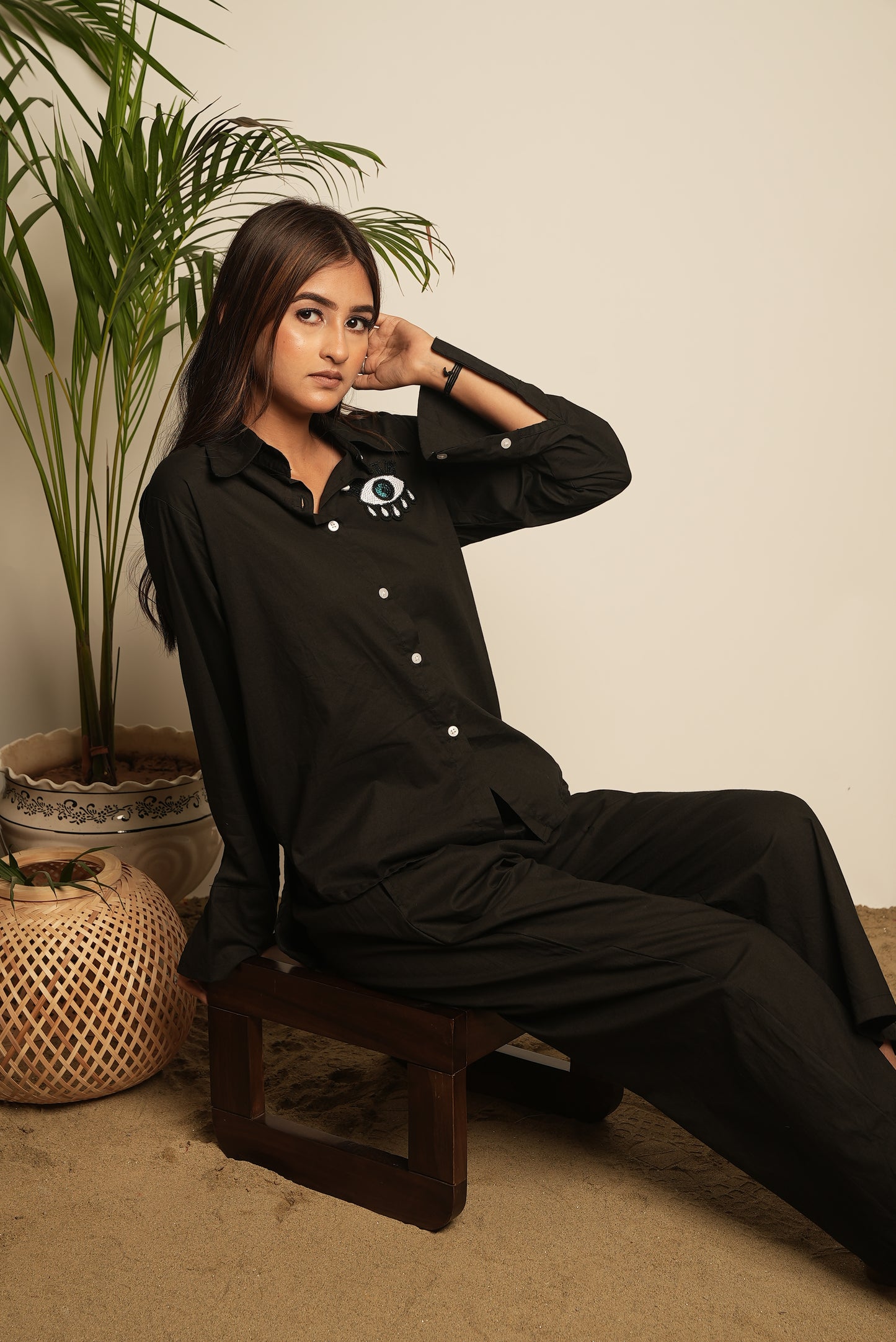 Black Shirt and pants co-ord set