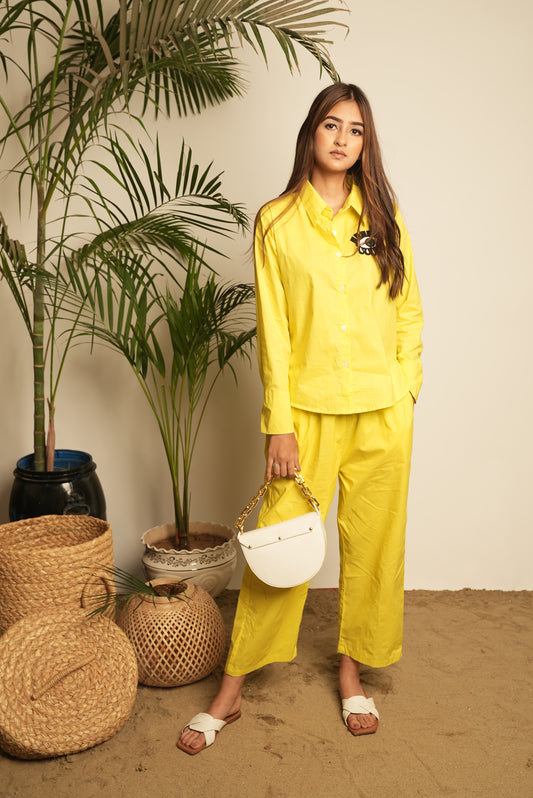 Yellow Shirt and pants Co-ord set