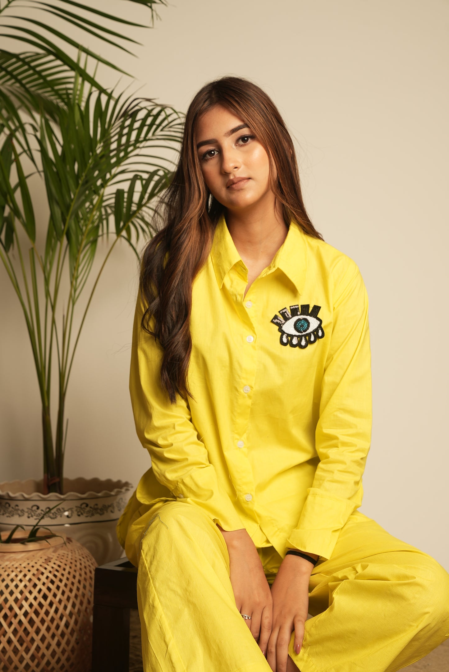 Yellow Shirt and pants Co-ord set