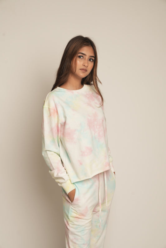 TIE AND DYE COTTON LOUNGE WEAR SET