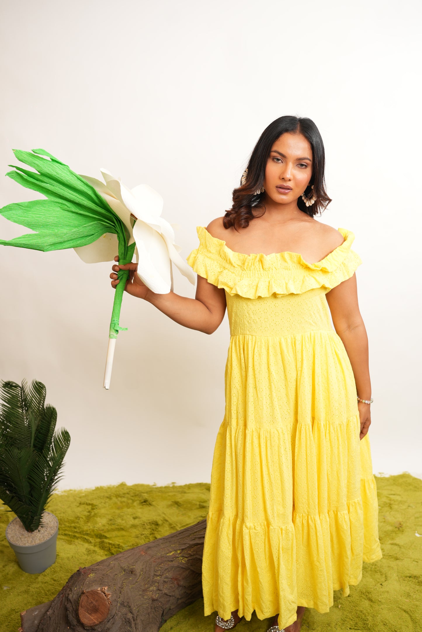 YELLOW SCHIFFILI MAXI DRESS