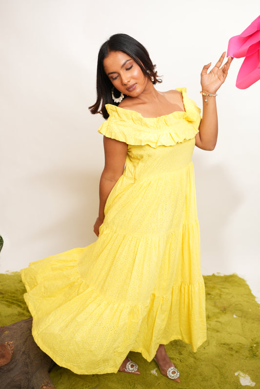 YELLOW SCHIFFILI MAXI DRESS