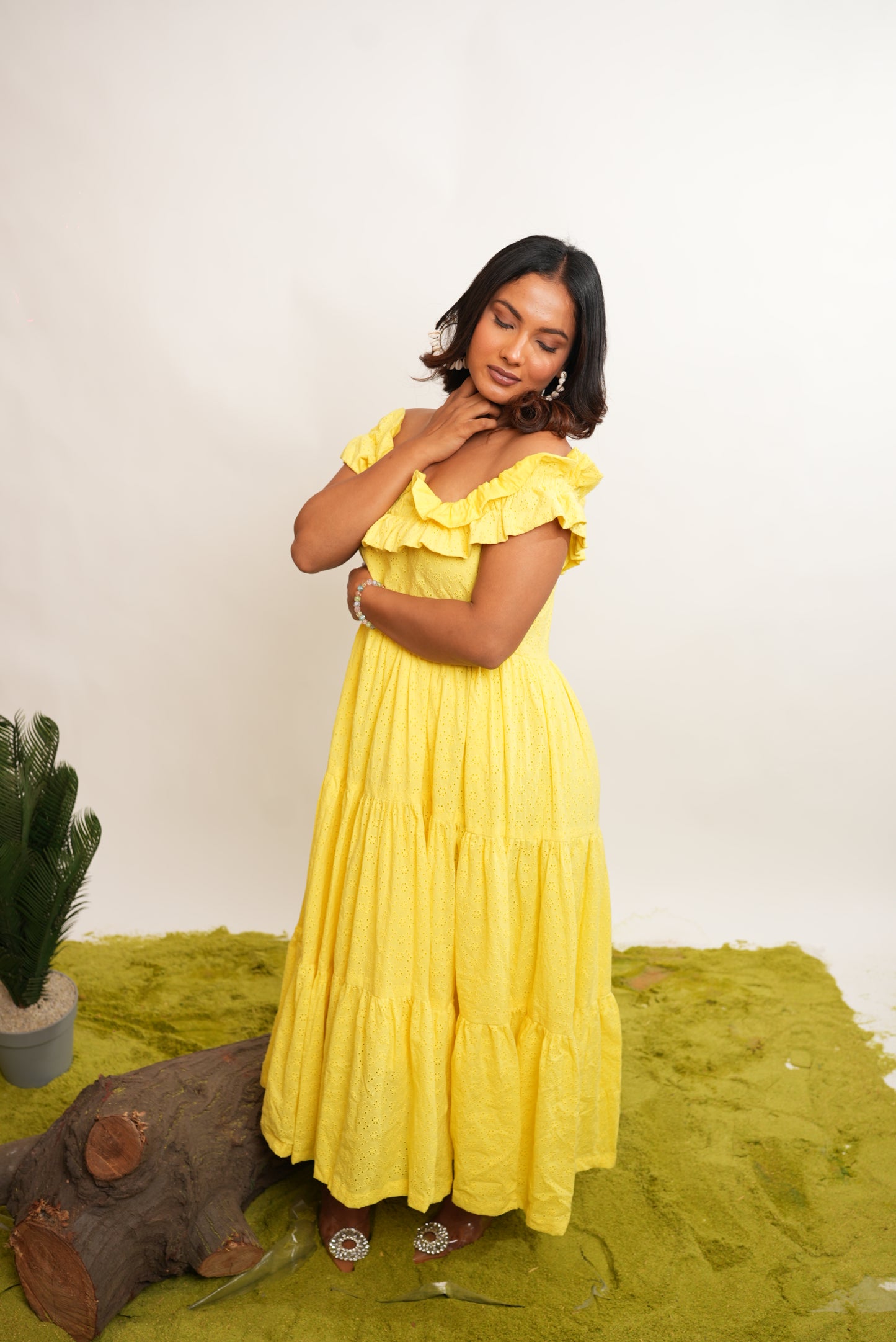 YELLOW SCHIFFILI MAXI DRESS