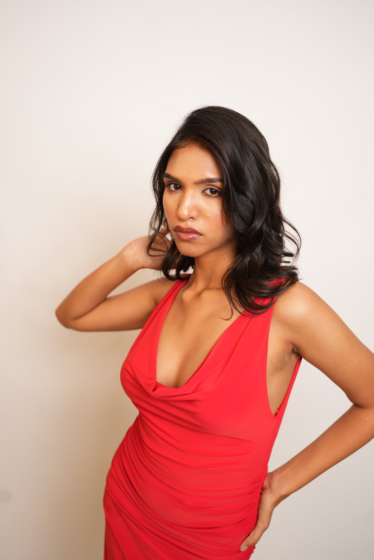 DEEP ORANGE BODYCON DRESS
