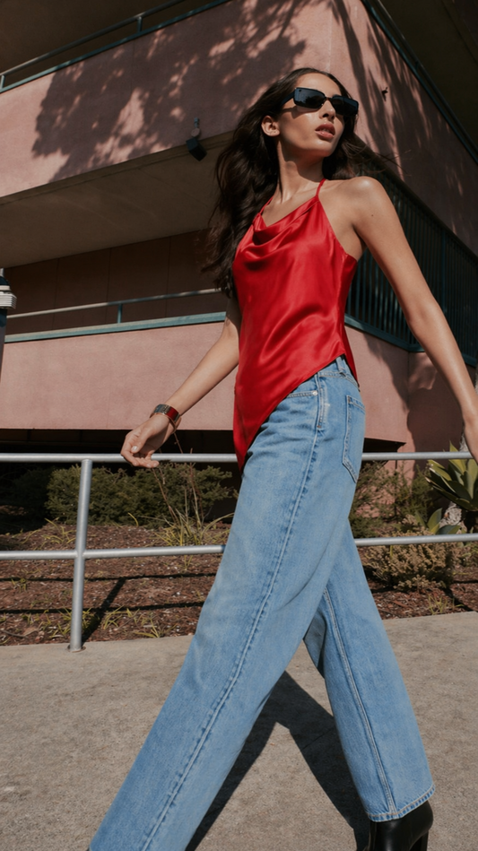 RED SILK TOP