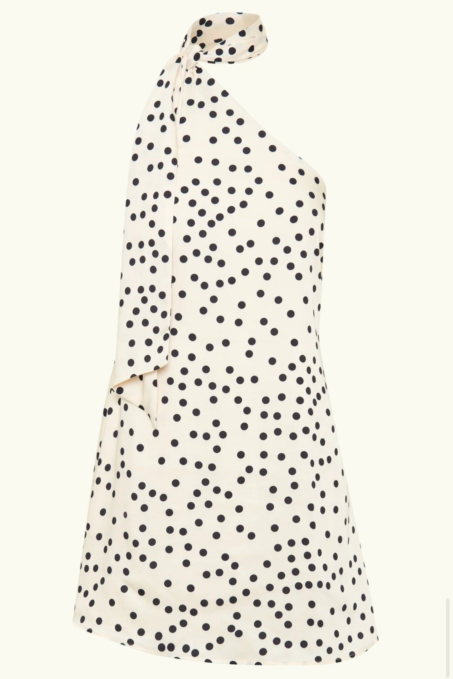 Satin Asymmetrical Mini Dress - Polka dot