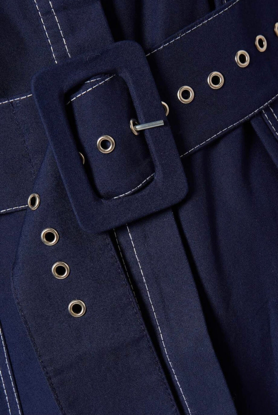 NAVY SHIRT DRESS WITH BELT