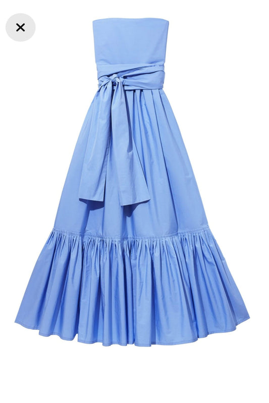 STRAPLESS TUBE STYLE FLOWY MAXI DRESS