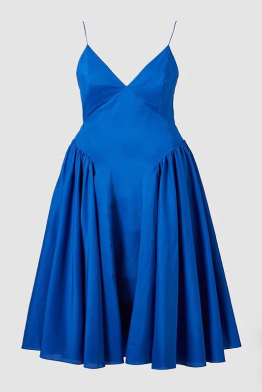 BLUE MAXI DRESS IN CREPE