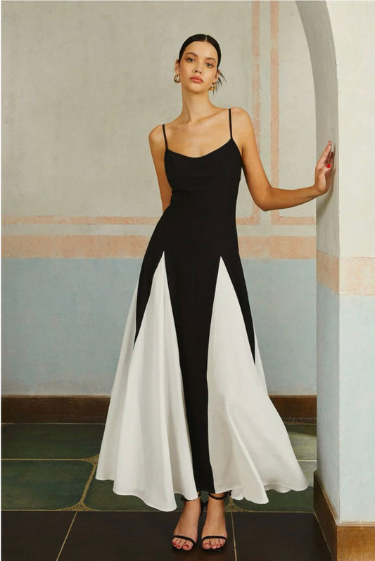 CONTRAST PANEL DRESS