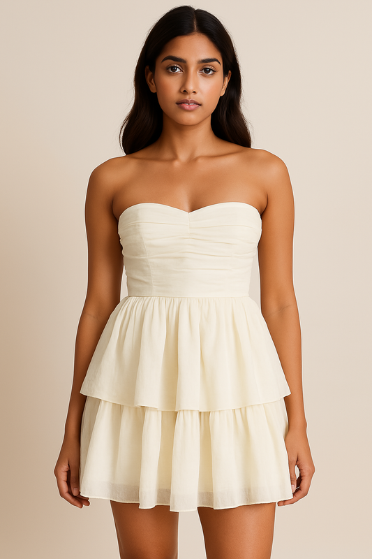 FLARED BANDEAU DRESS