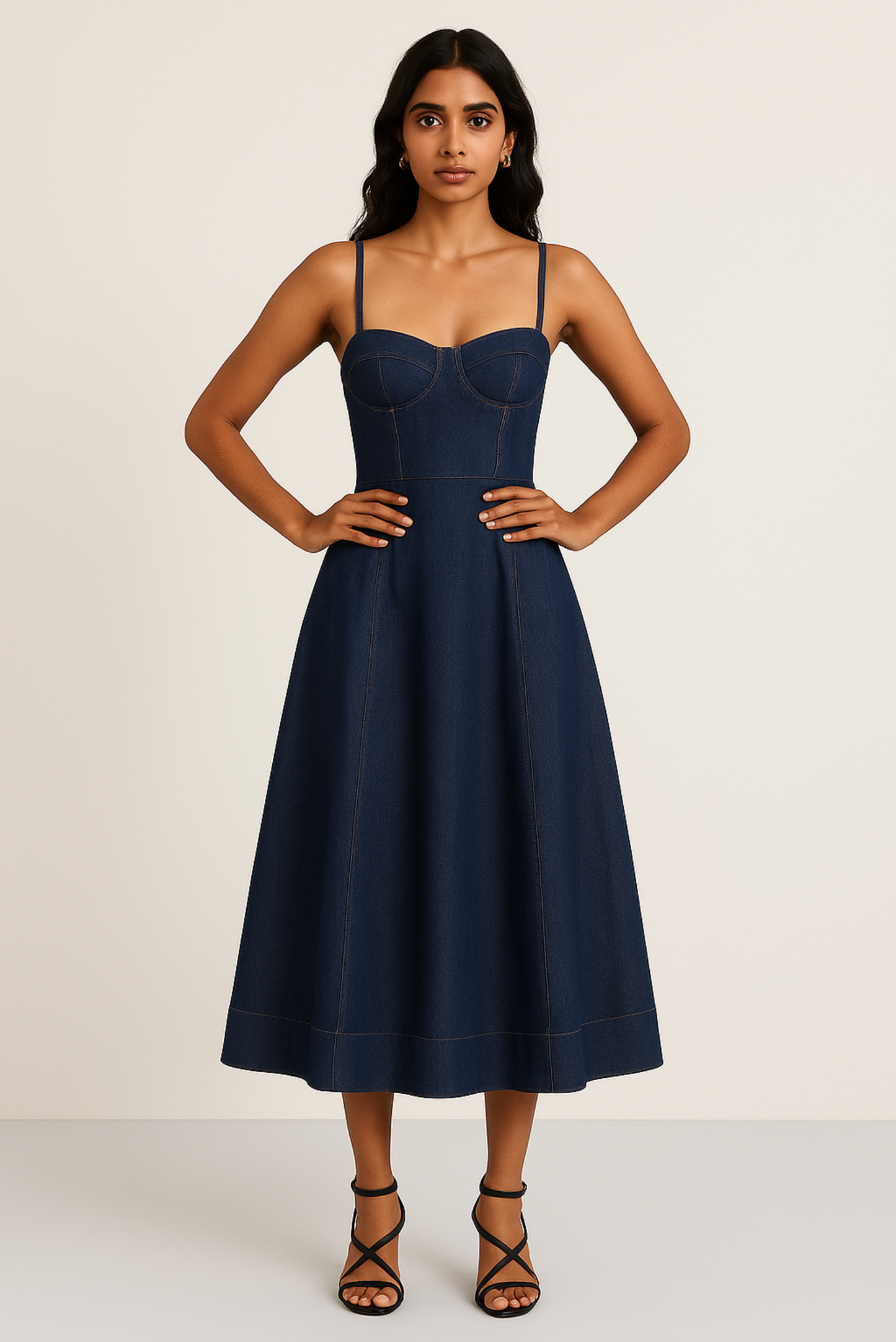 DENIM MIDI DRESS
