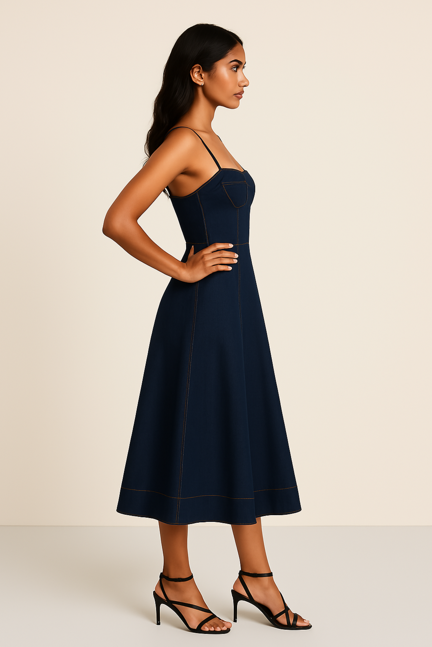 DENIM MIDI DRESS