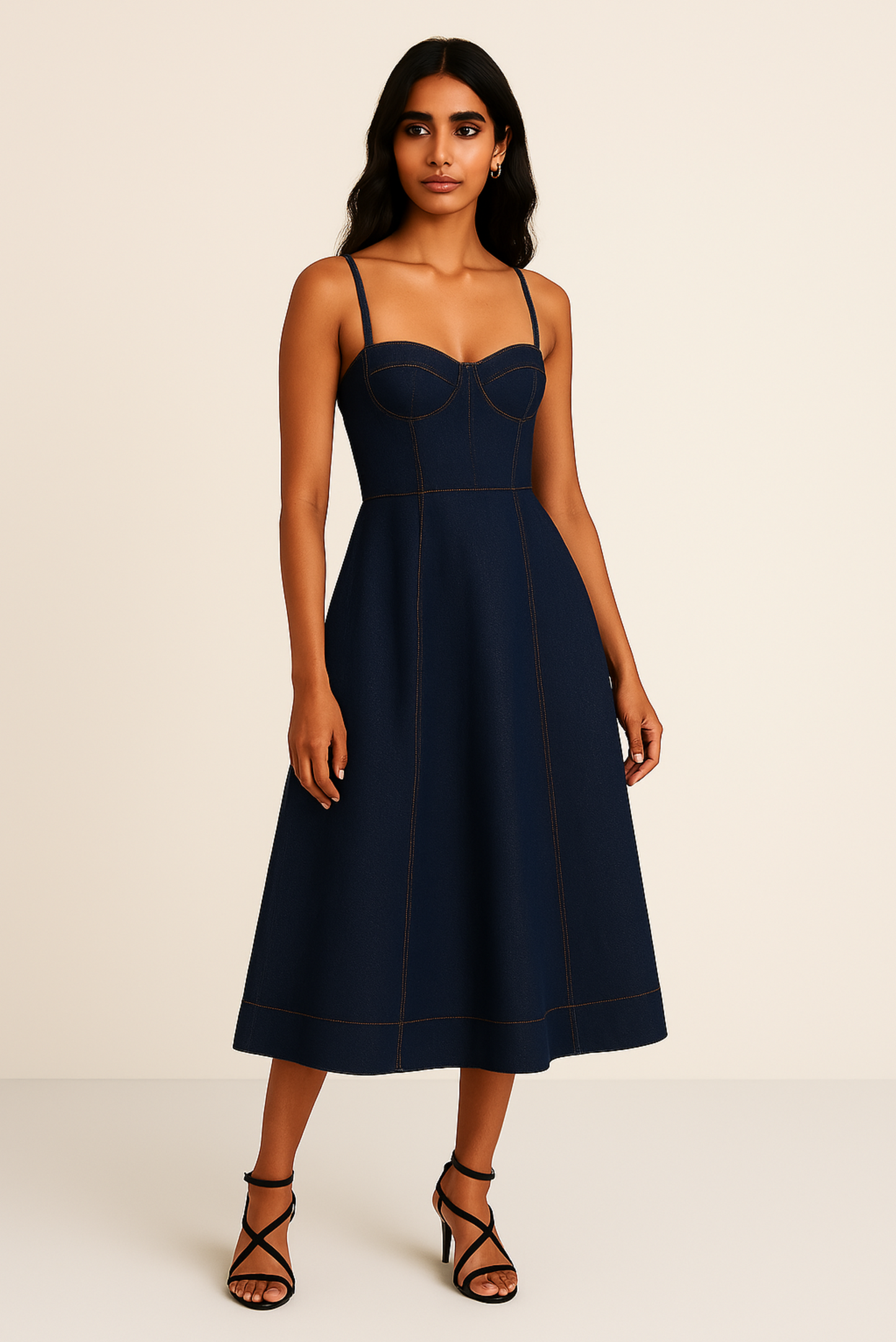 DENIM MIDI DRESS