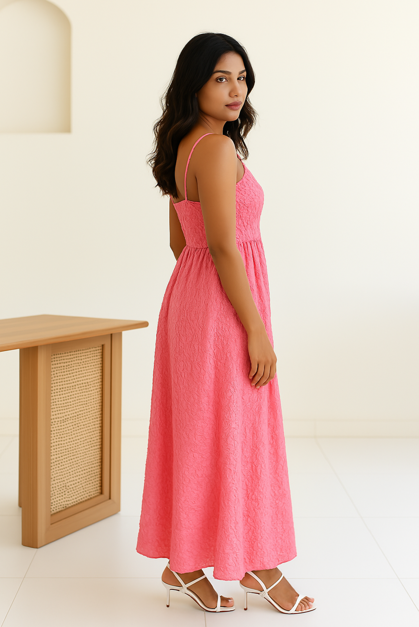 PINK TEXTURED DRESS