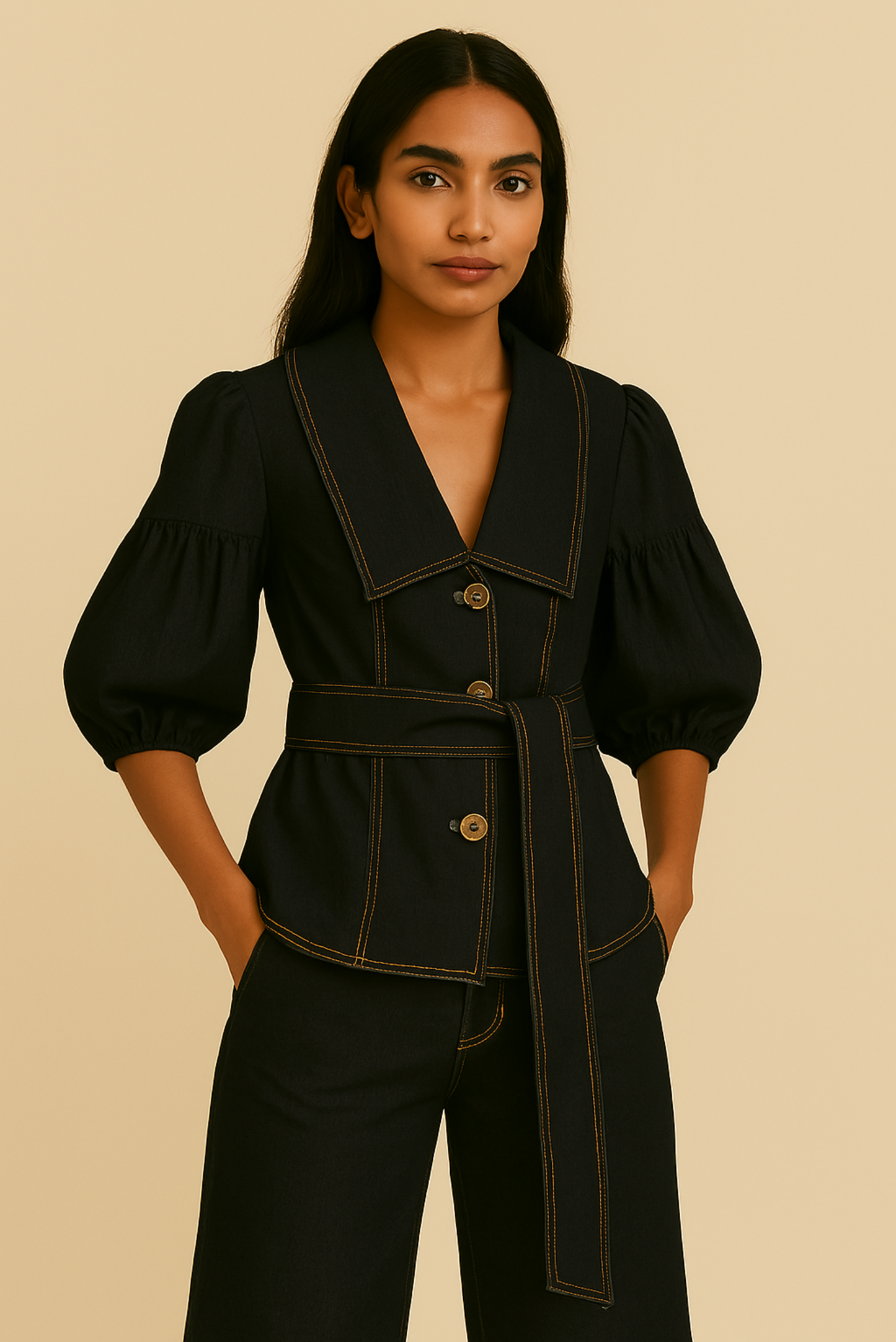 BLACK DENIM CO-ORD SET