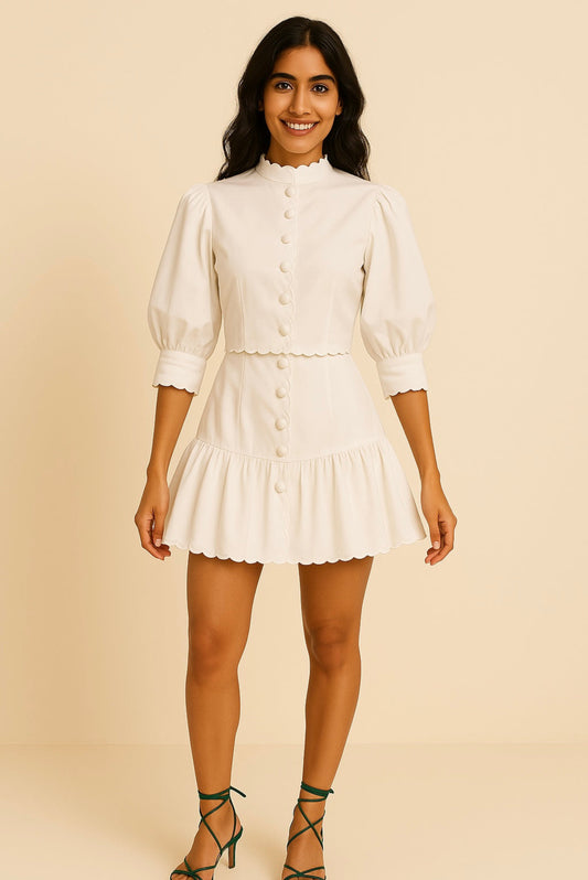 WHITE SKIRT AND TOP CO-ORD SET