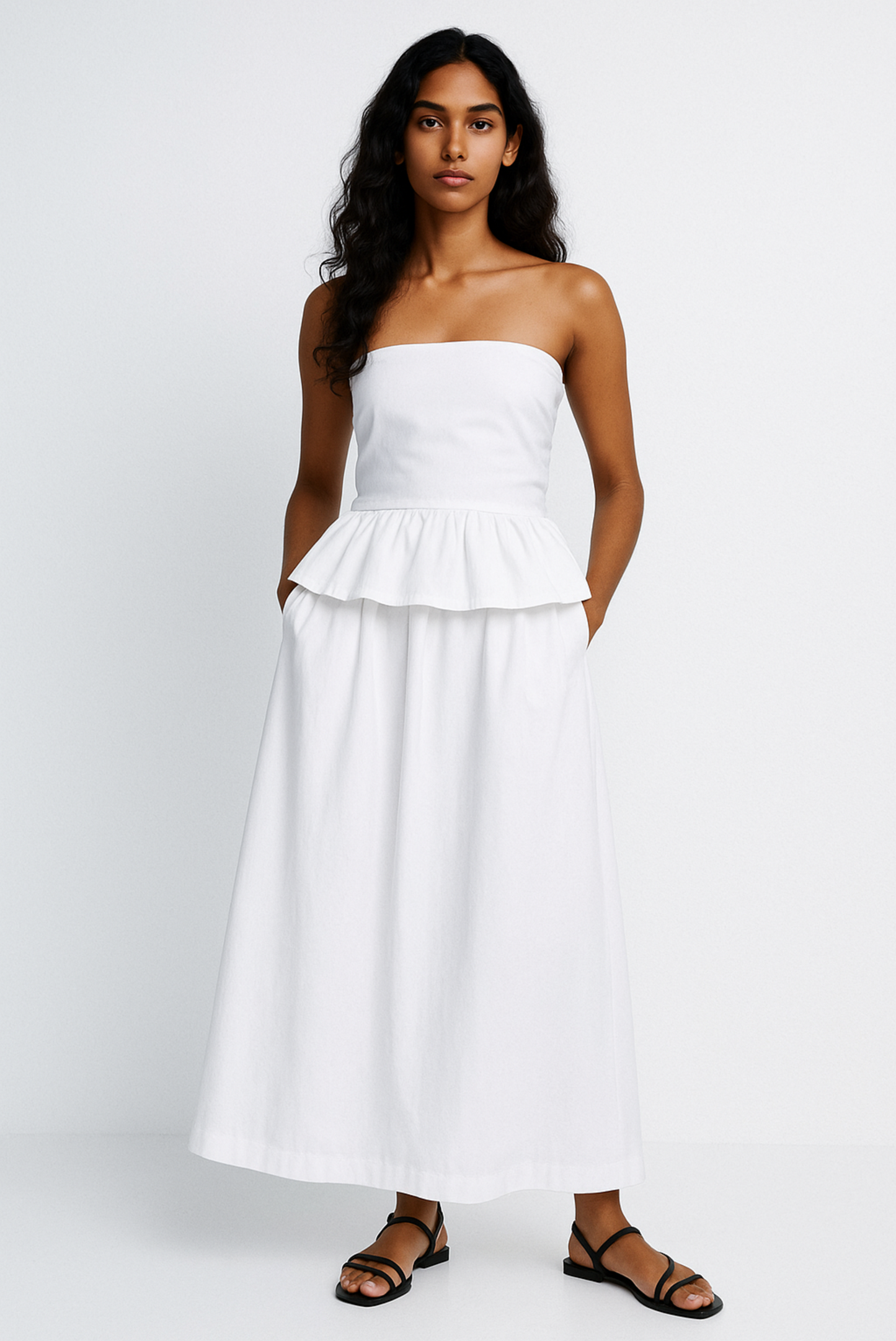 WHITE TOP AND SKIRT SET