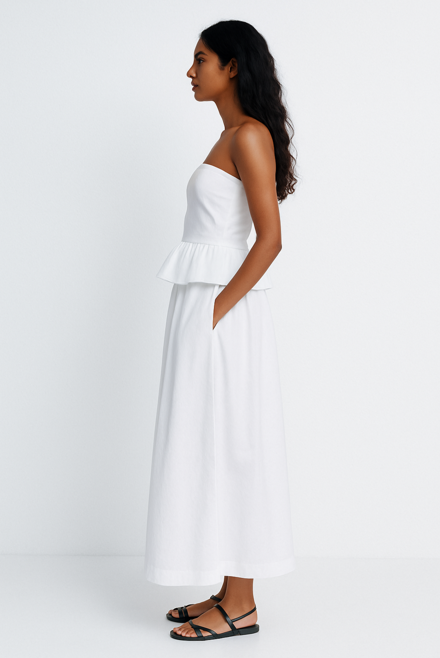 WHITE TOP AND SKIRT SET